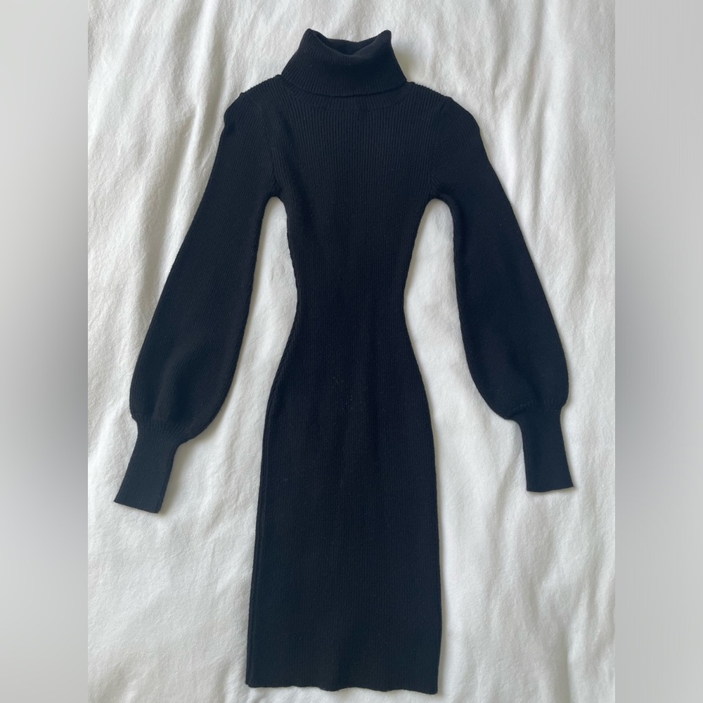 Pink Lily Fitted Turtleneck Dress